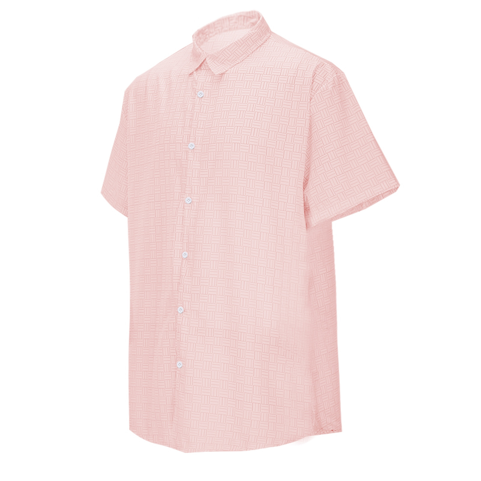 thumbnail image 2 of Camisa informal de manga corta de verano para hombre: poliéster spandex, color liso, transpirable, para todas las ocasiones, fácil de cuidar (S-XXXL), 2 of 8
